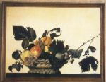 Corbeille de fruits   ( huile sur toile 61 cm x 46 cm )  D'aprs Caravage