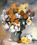 Vase de chrysanthmes   ( huile sur toile )   D'aprs P.-A. Renoir