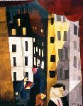 L'homme de potin  ( huile sur toile 39 cm x 50 cm ) D'aprs Lyonel Feininger