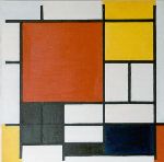 Le carr rouge   ( huile sur toile 60 cm x 60 cm)   D'aprs Mondrian