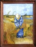 Paysanne moissonnant  ( huile sur toile )  d'aprs Van Gogh